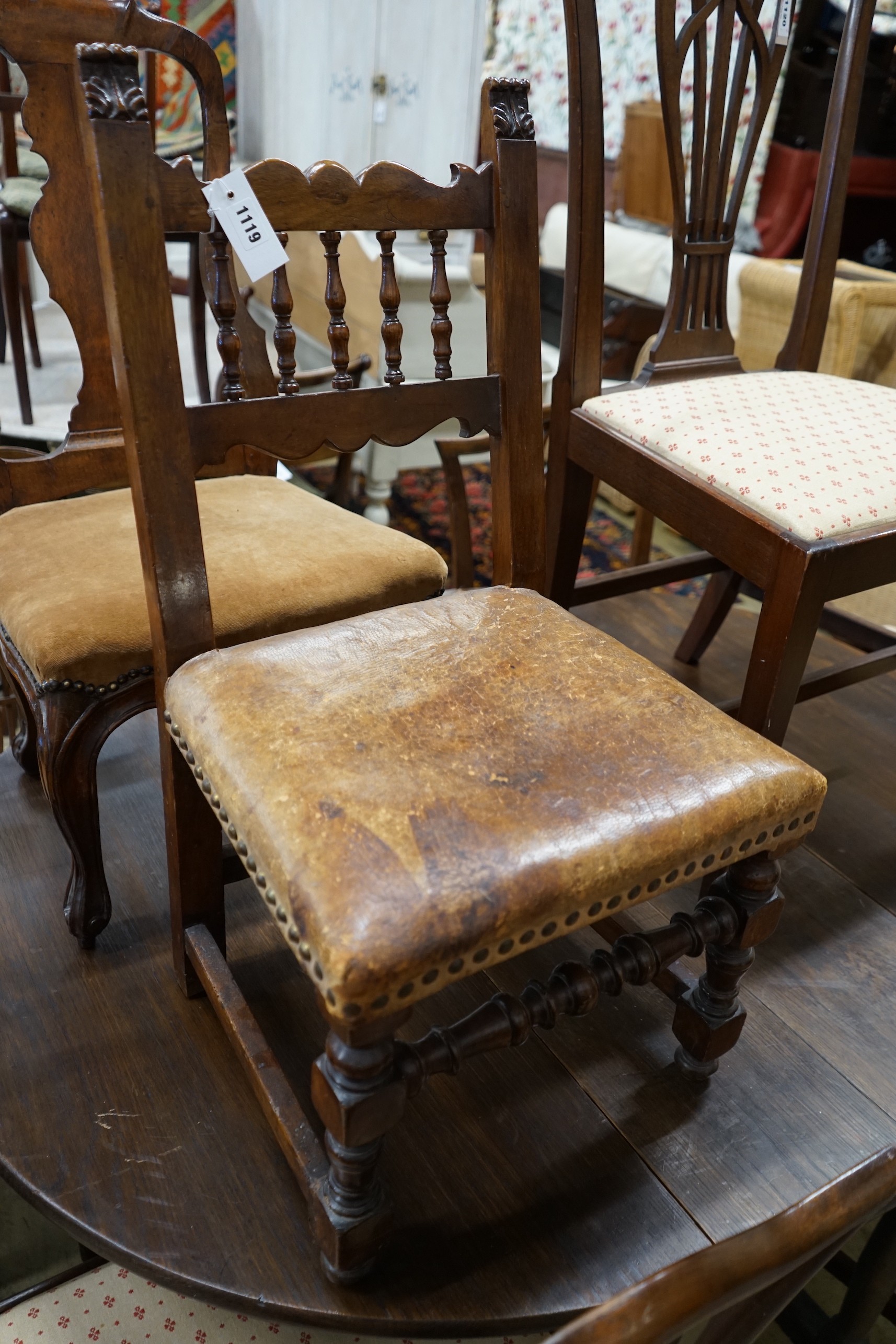 Two 18th century style beech and walnut child's chairs